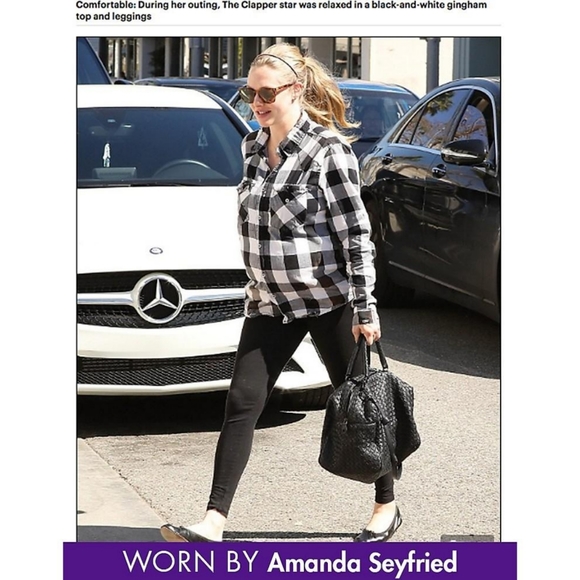 Black Bamboo Over Bump Maternity Leggings - Picture 2 of 2